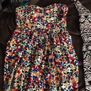 Strapless Floral Dress